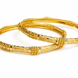 Golden Beaded Accent Bangles