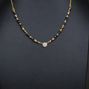 Black Bead Floral Mangalsutra