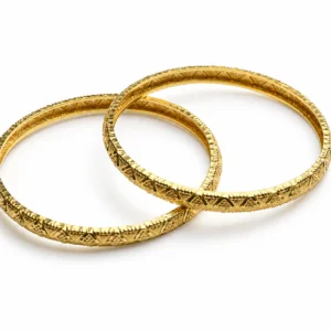Engraved Gold Bangle Set