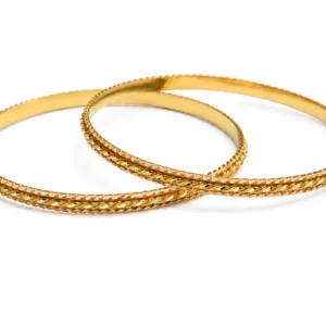Twisted Filigree Gold Bangle Set