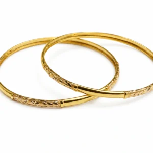 Golden Floral Accent Bangles