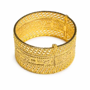 Royal Lattice Gold Cuff Bangle