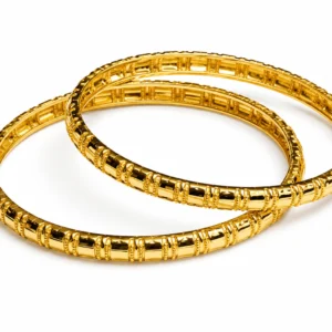 Golden Link Pattern Bangles
