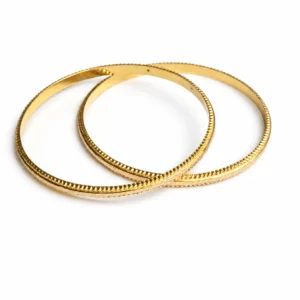 Classic Beaded Edge Gold Bangles