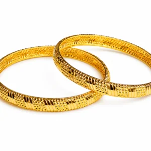 Golden Rhythm Textured Bangles