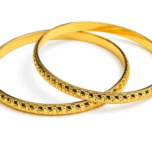 Classic Chevron Gold Bangles