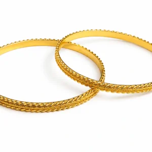 Golden Grace Textured Bangles
