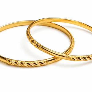 Sleek Twist Gold Bangles