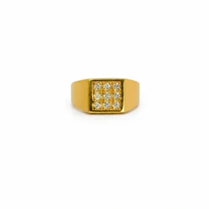 Crystal Grid Gold Ring