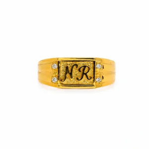 Double Initial Gold Ring