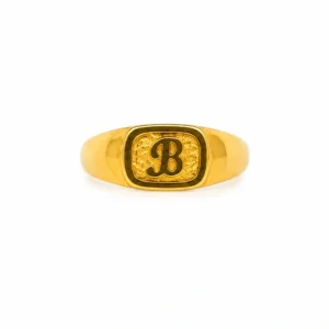 Classic Initial Gold Ring