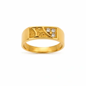 Initial Curve Spark Gold Ring