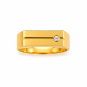 Solitaire Bar Gold Ring