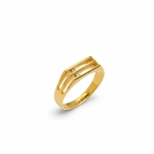 Triple Line Accent Gold Ring