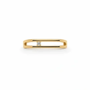 Floating Solitaire Gold Ring