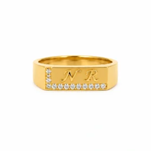 Initial Spark Gold Ring