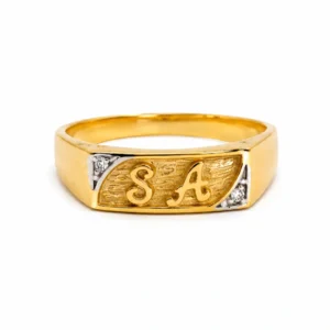 Signature Initial Gold Ring
