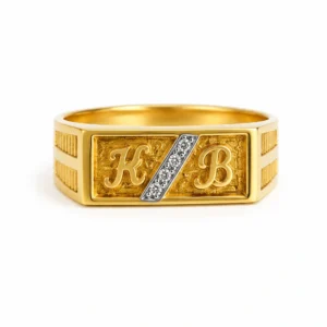Dual Initial Gold Signet Ring