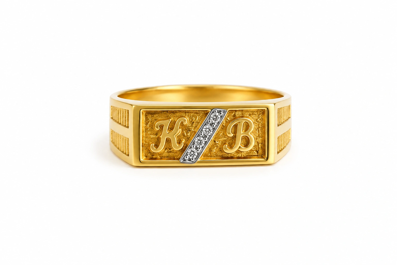 Dual Initial Gold Signet Ring