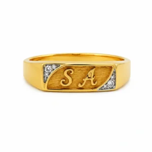 Modern Duo Stone Gold Ring