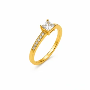 Princess Pavé Gold Ring