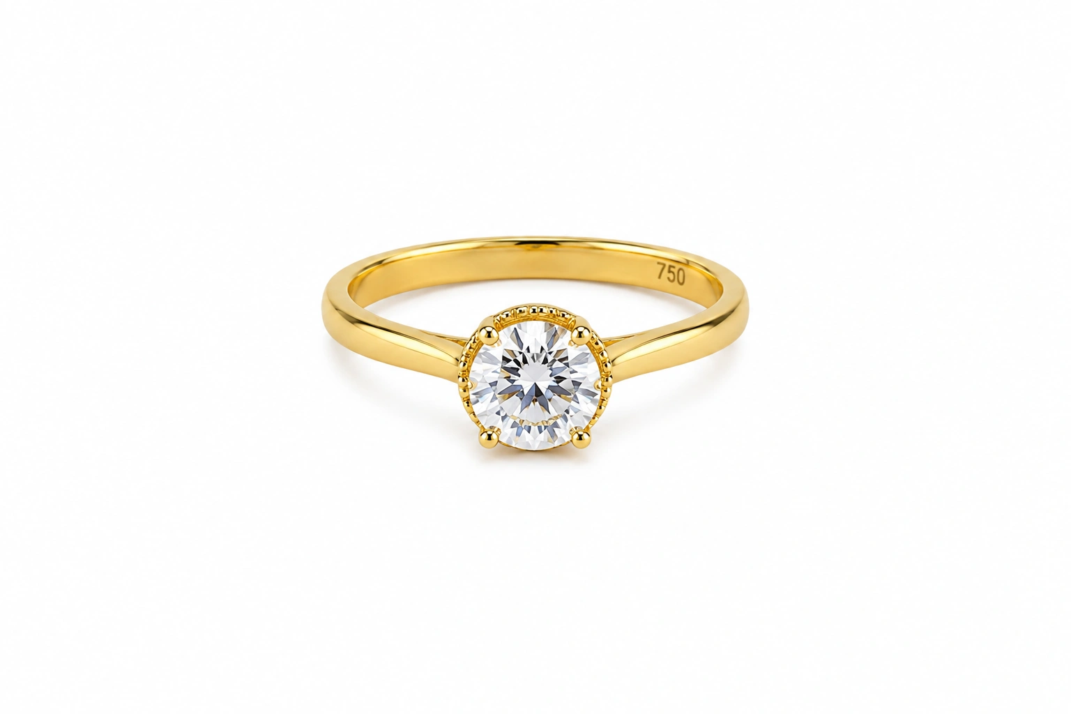Radiant Solitaire Gold Ring